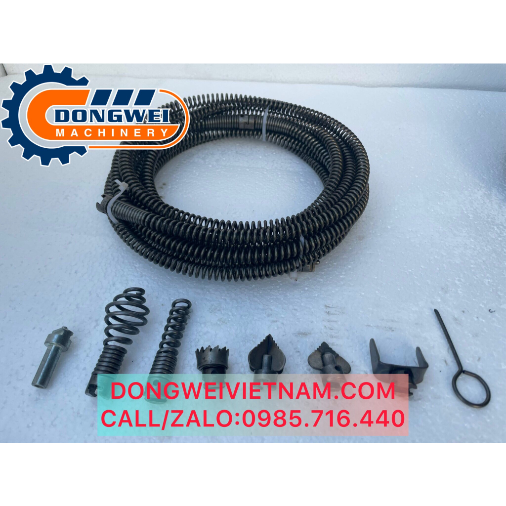 Dây loxo thông tắc cống phi 12mm dùng máy khoan