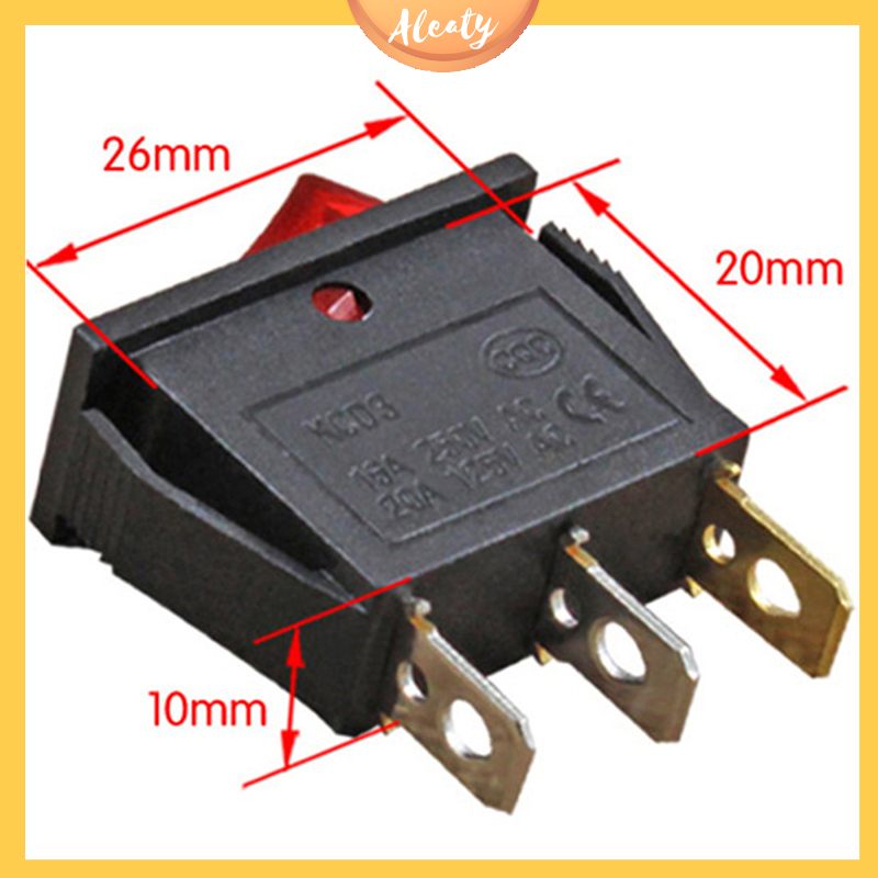 Aleaty💝 5PCS Multi-Function Electric Cooker Switch Rice Cooker Boat Type Power Rocker Switch With Light 2nd Gear Single Switch 3-Pin Boat Rocker Switch