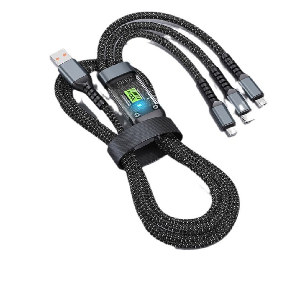 Moerover 3-in-1 3 in 1 fast charging cable 100w 5a multiple interfaces phone fast charger cord power charging via usb 3 in 1 charger cable charging