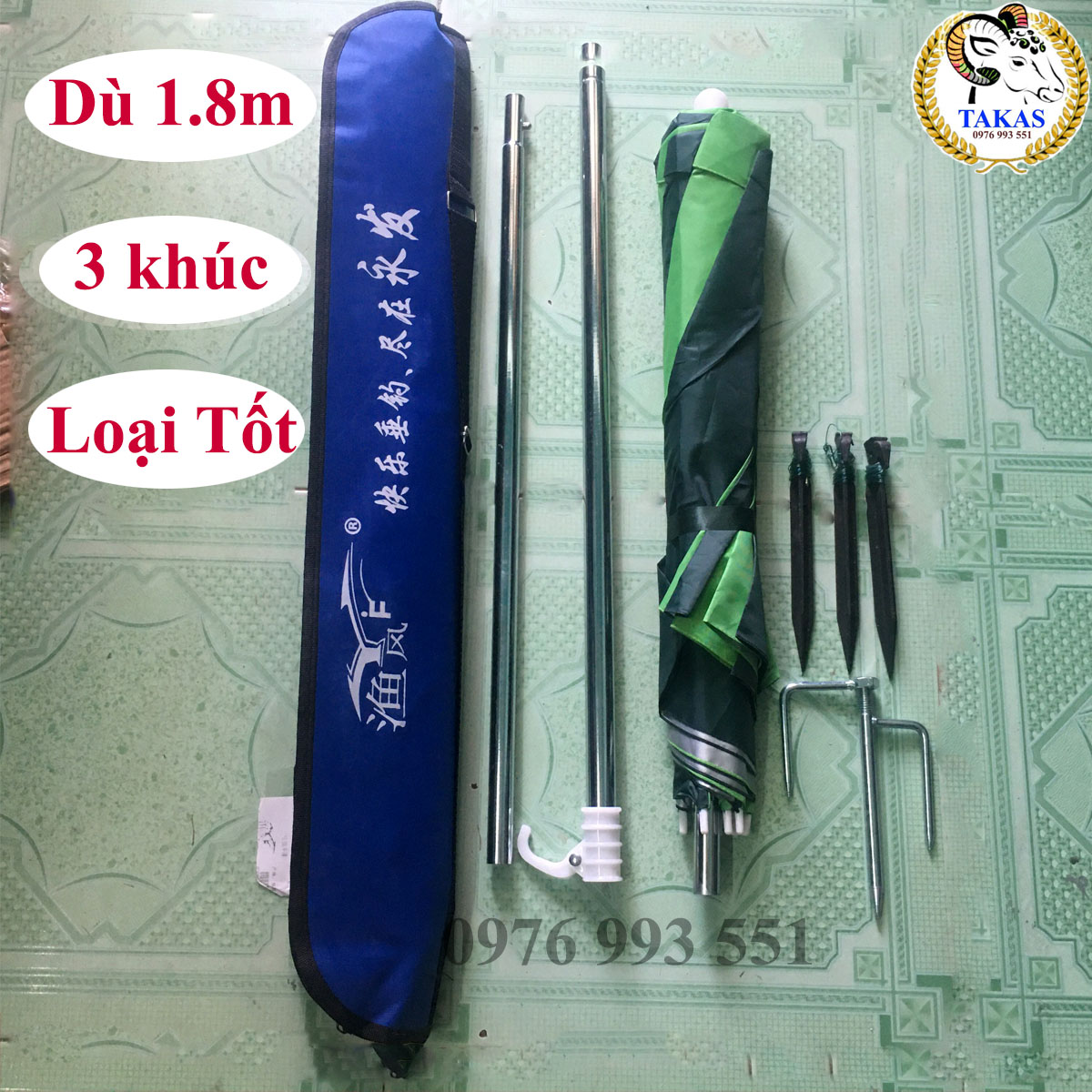 Ô Dù Câu Cá 3 Đoạn 1m8 ( Loại Tốt)