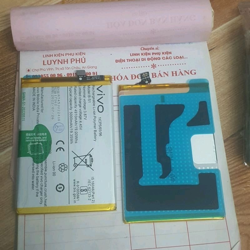 Pin vivo y21s b s1 baqe,pin zin bao test