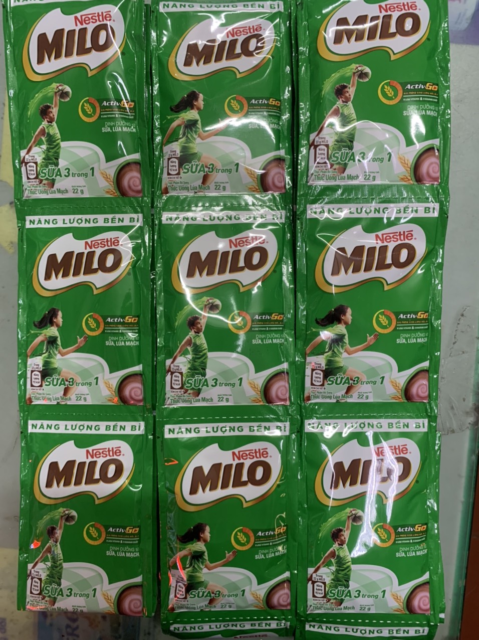 Milo bột dạng gói 22g x dây 10 gói (Date mới)