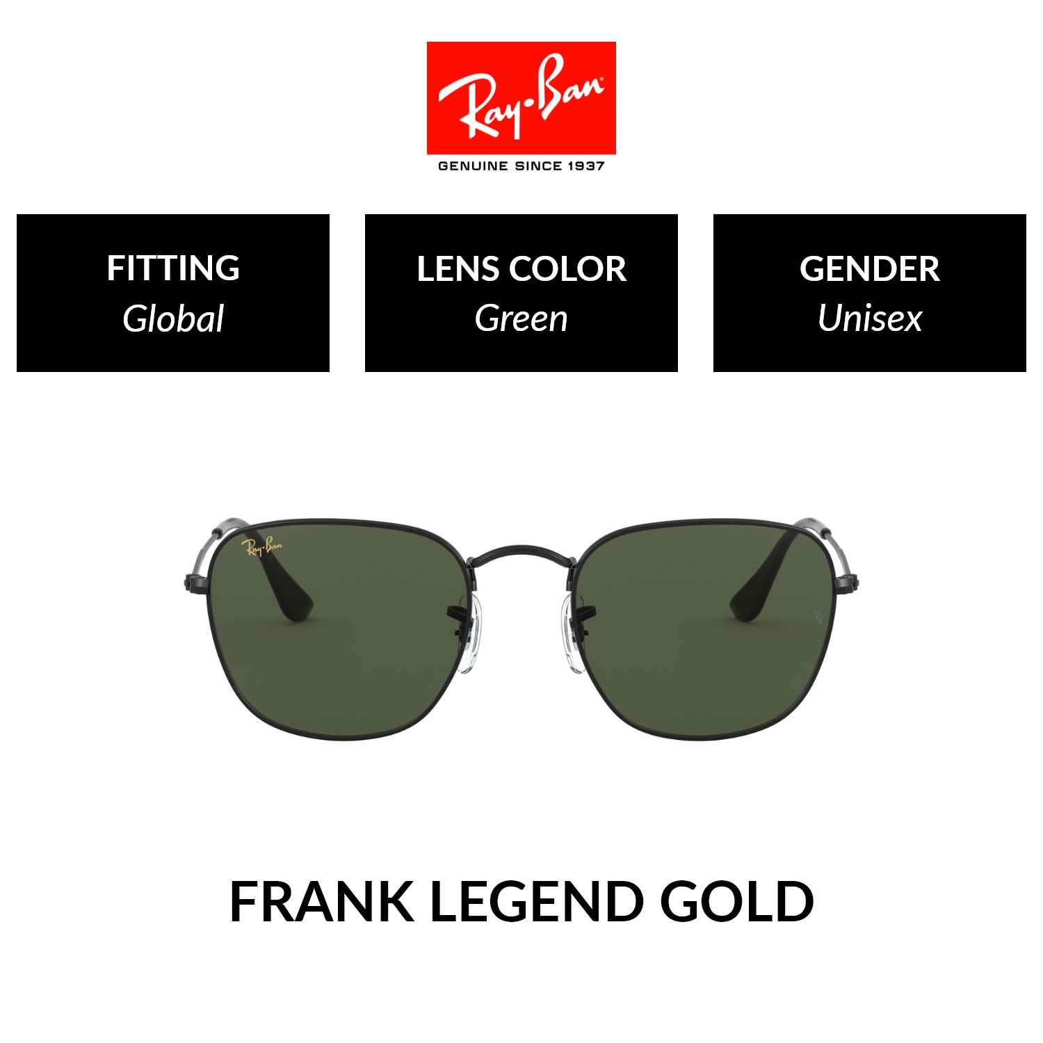 Ray-Ban FRANK | RB3857 919931 | Unisex Global Fitting | Junior | Size 51mm  | Lazada Singapore