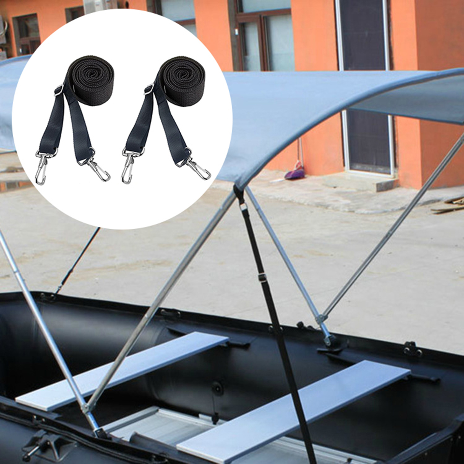 Boat Canopy Strap Heavy Duty Nylon Strap Premium Boat Canopy Straps Adjustable Bimini Top Straps with Double End Snap Hook Essential Boat Awning Hardware Accessories