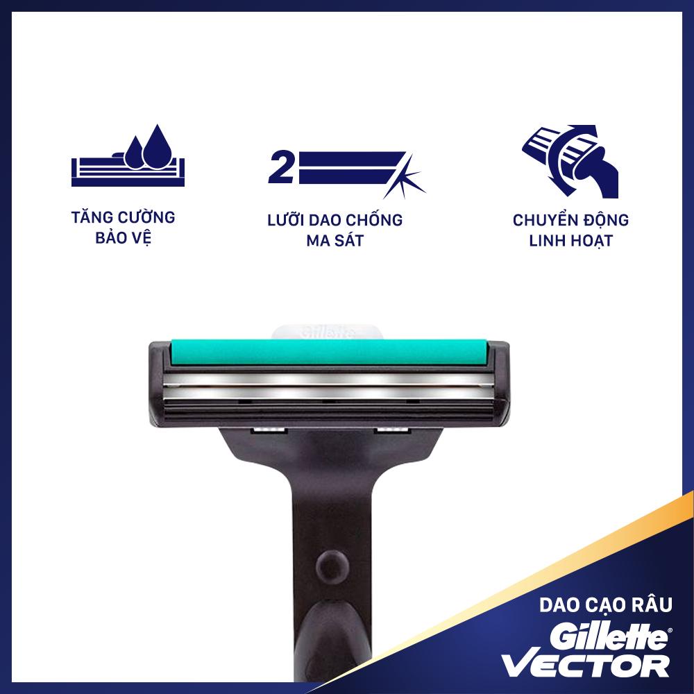 COMBO 5 Dao cạo râu Gillette Vector Cán 1s
