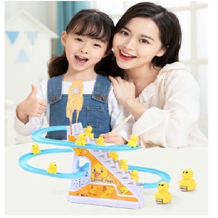 Đồ chơi cầu trượt vịt leo thang 3 tầng cho bé