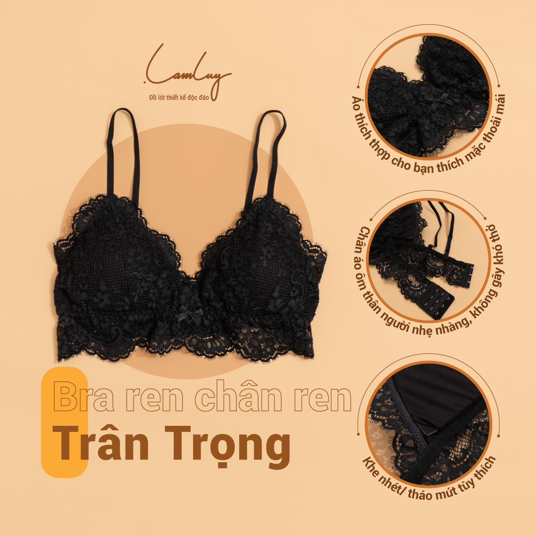 Áo lót mút mỏng bra chân ren Lamluy