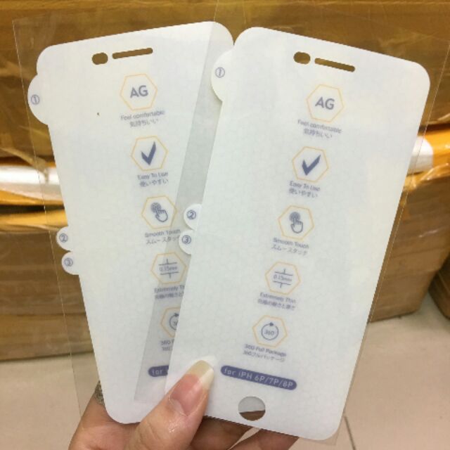 Miếng dán ppf mặt trước chống vân tay cho iphone 8 plus, iphone 7 plus, iphone 6 plus, dán màn hình iphone