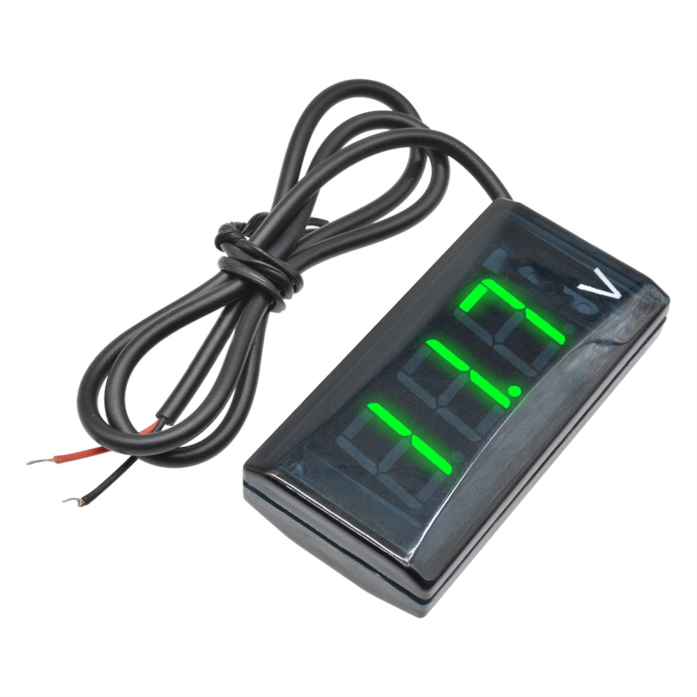 Original Aideepen 12V DC Digital LED Display Voltmeter Waterproof Car Motorcycle Voltage Volt Gauge Panel Meter