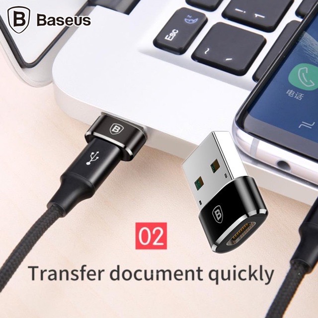 Đầu chuyển đổi OTG Baseus USB-C sang USB-A  (TYPE C Male to USB Female Cable Adapter Converter)