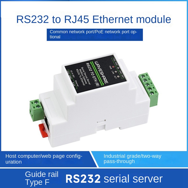 Serdes Rj45 Module Industry Rail Type Serial Server RS232 To RJ45 Ethernet Module 300 ...
