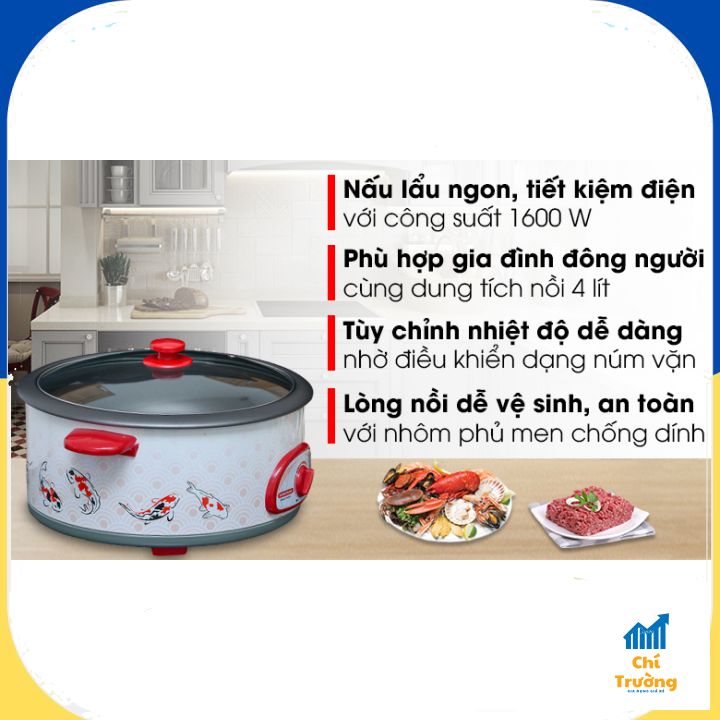 [NỒI LẨU ĐIỆN]: Sunhouse SH-525L 4 lít