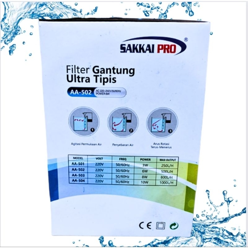 Pompa filter gantung aquarium SAKKAI PRO AA 502