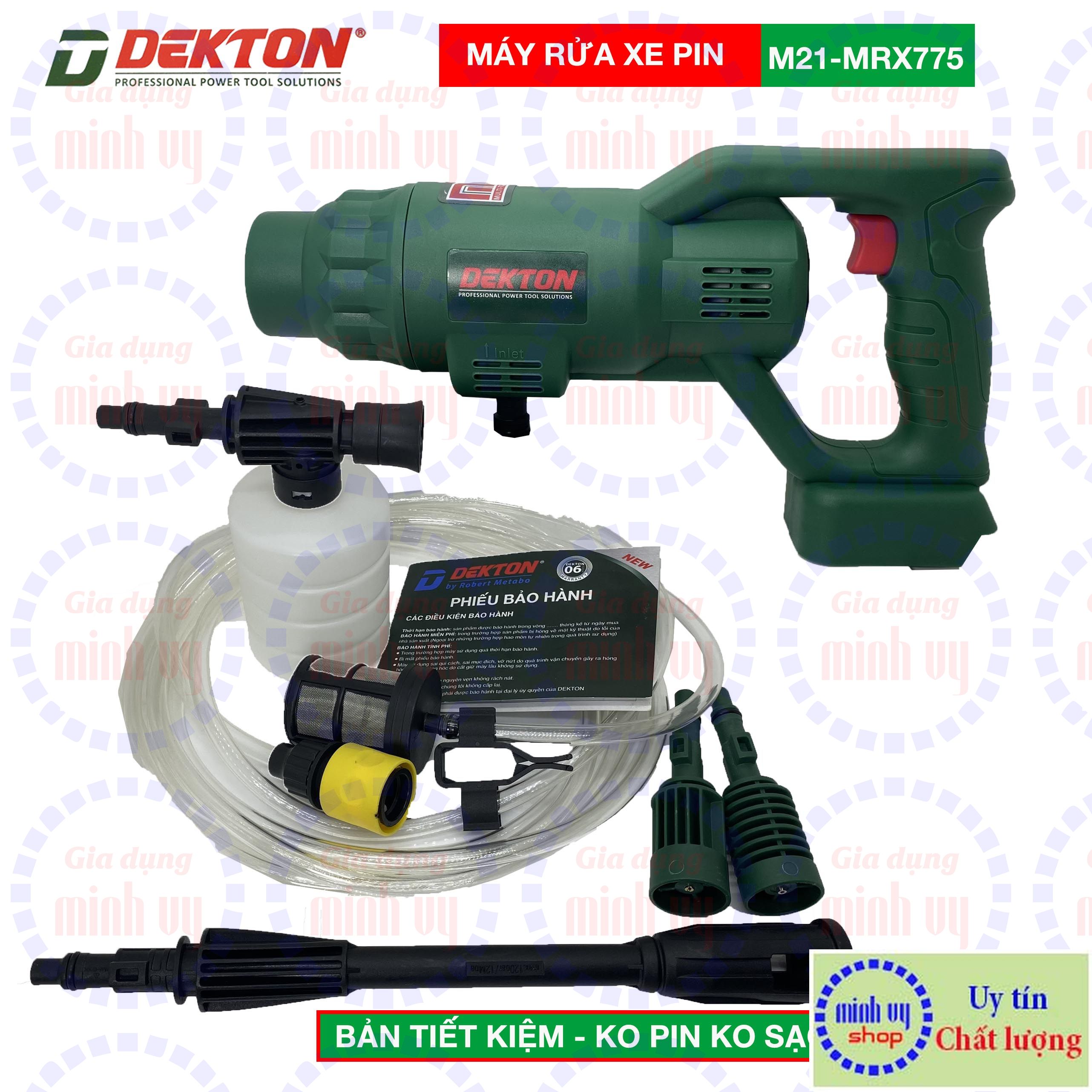 Máy xịt rửa xe dùng pin Dekton M21-SRX775 - 21V