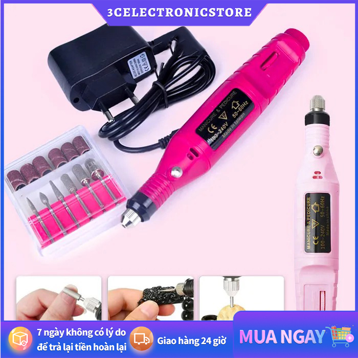 [FREESHIP🎁]Máy mài móng mini - máy dũa móng tặng kèm bộ 6 đầu mài