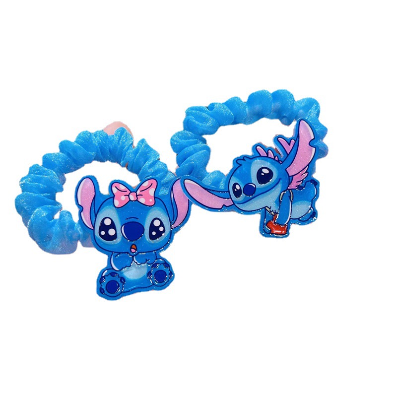 1/5pcs Disney Anime Lilo & Stitch Hair Bands Kawaii Stitch Hairpin Cartoon  Rubber Band Hair Accessoires Girl Gifts Toy