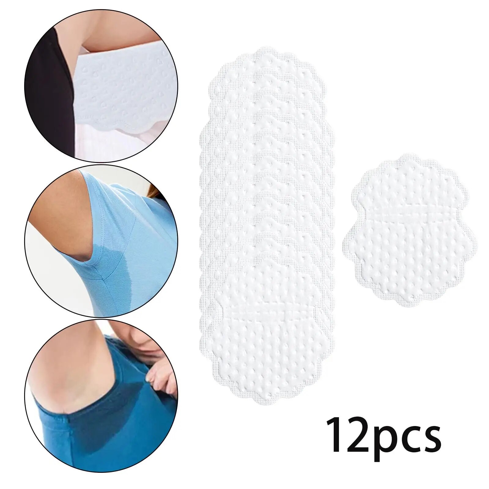 12x Underarm Sweat Pads Disposable Armpit Absorb Sweat Pad for Unisex Dress. 