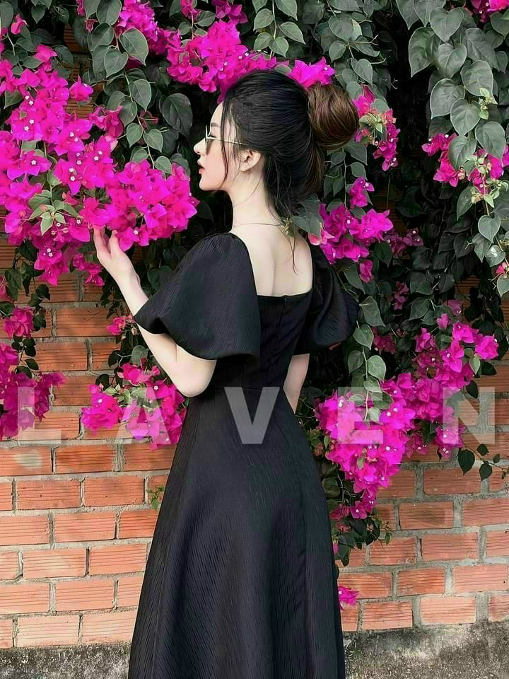 đầm xòe nút bọc xinh xắn siêu hot
