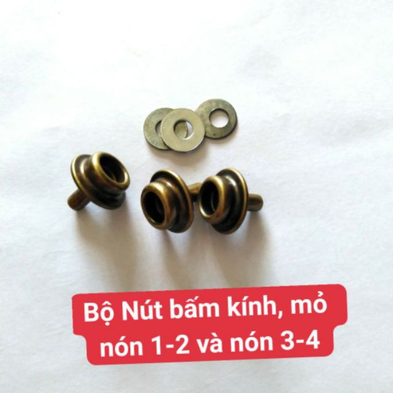 Nút bấm gắn mũ bảo hiểm 1/2 và 3/4 - lắp kính gắn nón