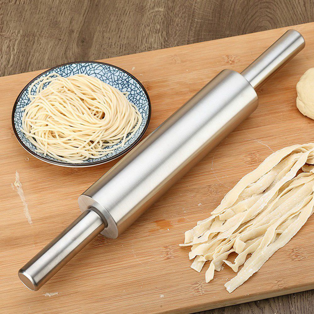 Solo thực tế bánh pizza không dính mì bột bằng thép không gỉ Con Lăn dụng cụ làm bánh phụ kiện nhà bếp Thanh lăn