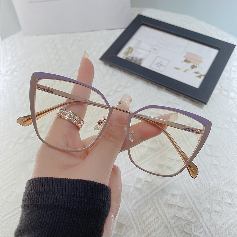 Graded Myopia Photochromic Eyeglass Women Fashion Cat Eye Metal Frame Legit Original Replaceable