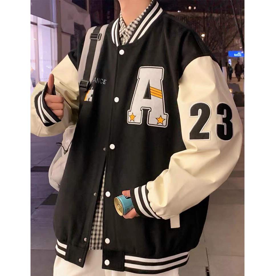 Áo khoác varsity jacket A27 bomber bóng chày basic nam nữ form rộng