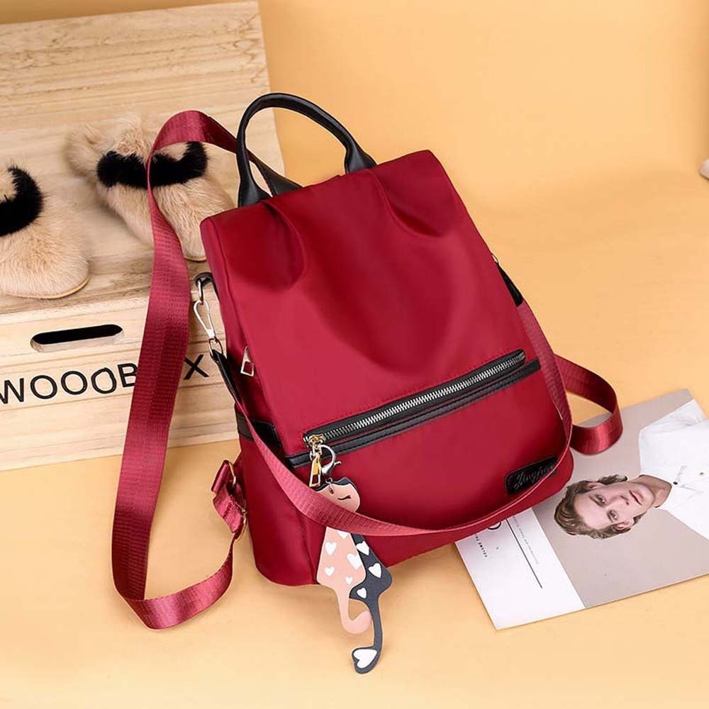 Portable%20Cloth%20Women%20Daily%20Backpack%20Anti-theft%20Cat%20PU%20Pendant%20Oxford%20Cloth%20Daypack%20Anti-splash%20Water%20Scratch%20Prevention%20Contrast%20Color%20School%20Bag%20Women%20-%20Image%203