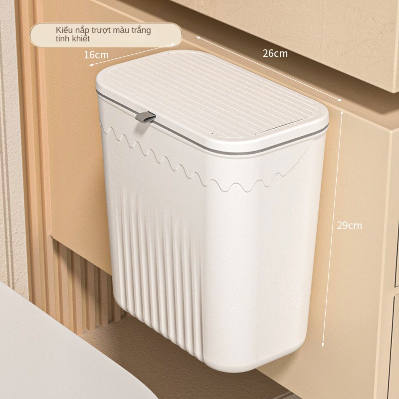 Thùng rác treo tường nhà bếp nhựa có giá trị cao gia dụng có nắp lớn treo thùng rác nhà bếp văn phòng
