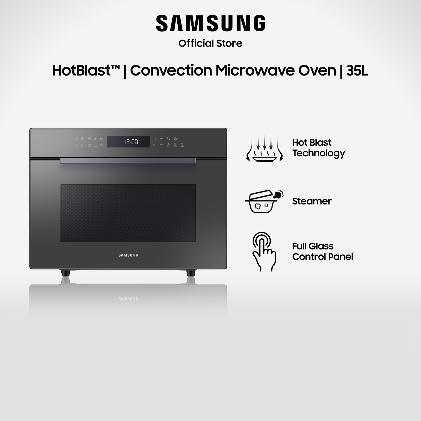Samsung MC35R8088LC/SP, Convection Microwave Oven, 35L, Charcoal Gray