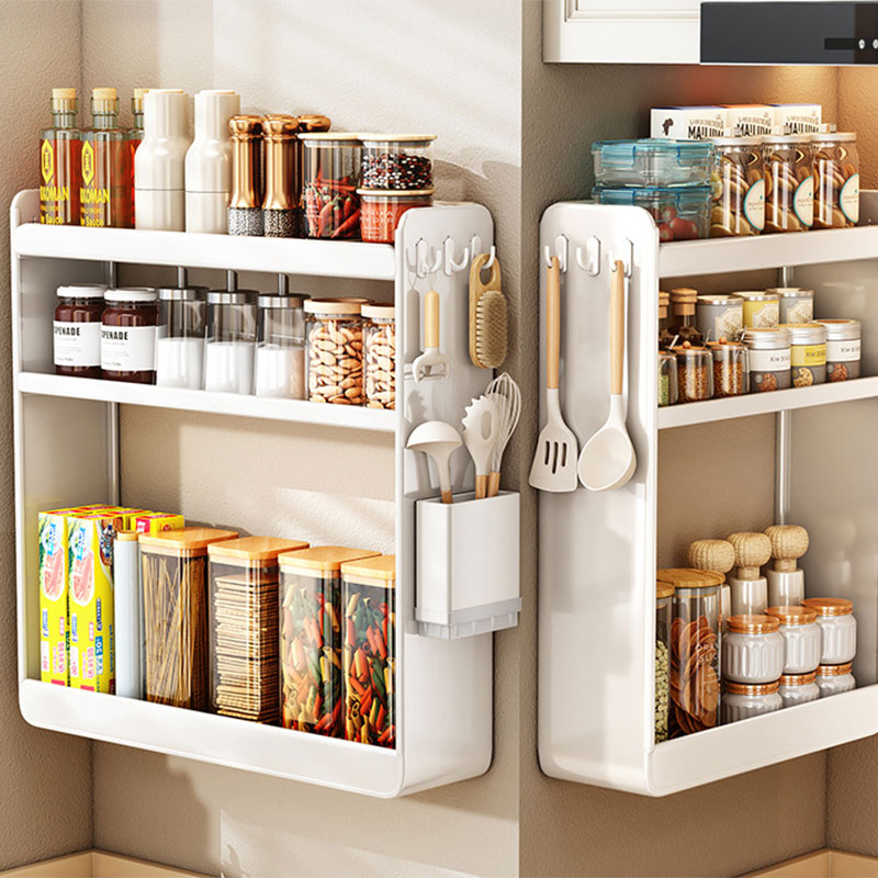 NFA Hole-free kitchen wall-mounted storage rack Multifunctional wall-mounted spice rack to store bottles and jars with seasoning rack