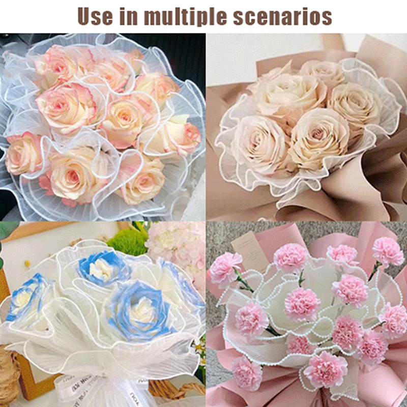 28cmx1M Flower Wrapping Paper Wave Yarn Florist Bouquet Packaging Lace ...