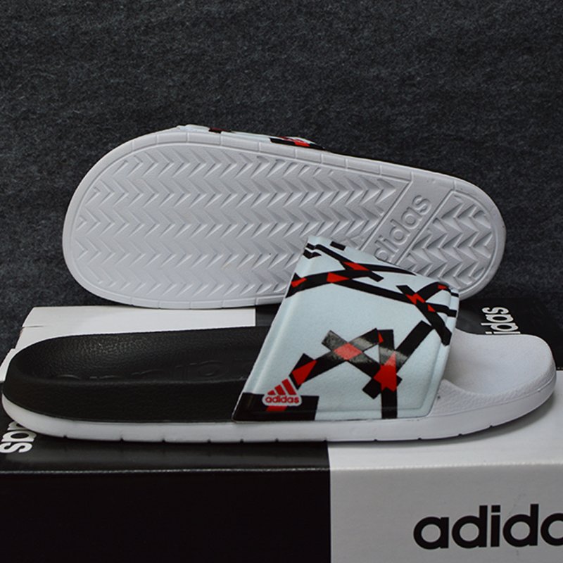 DÉP ADIDAS_SAMPLE ORIGINAL 2 MÀU ĐEN TRẮNG QUAI ĐEN TRẮNG ĐỎ