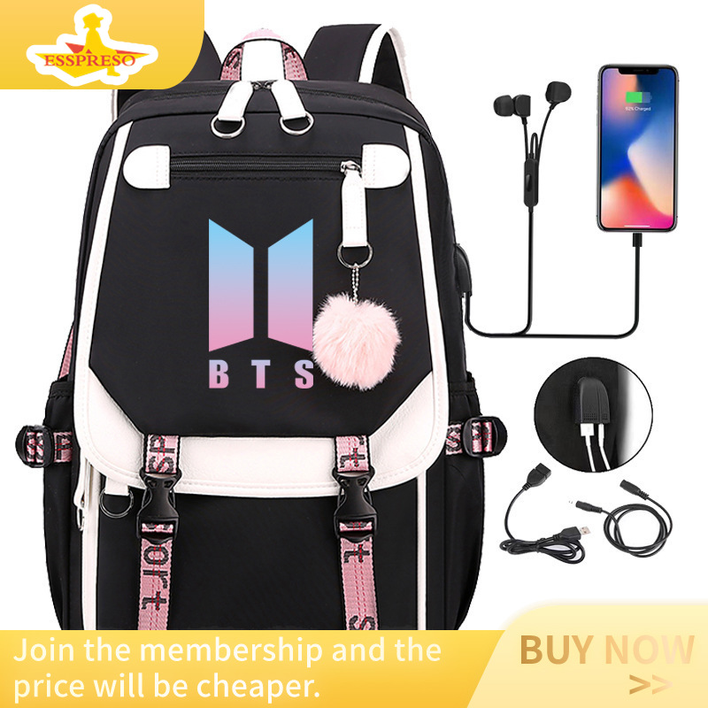 Esspreso Backpack Oxford cloth BTS same style backpack USB charging middle and high school backpack