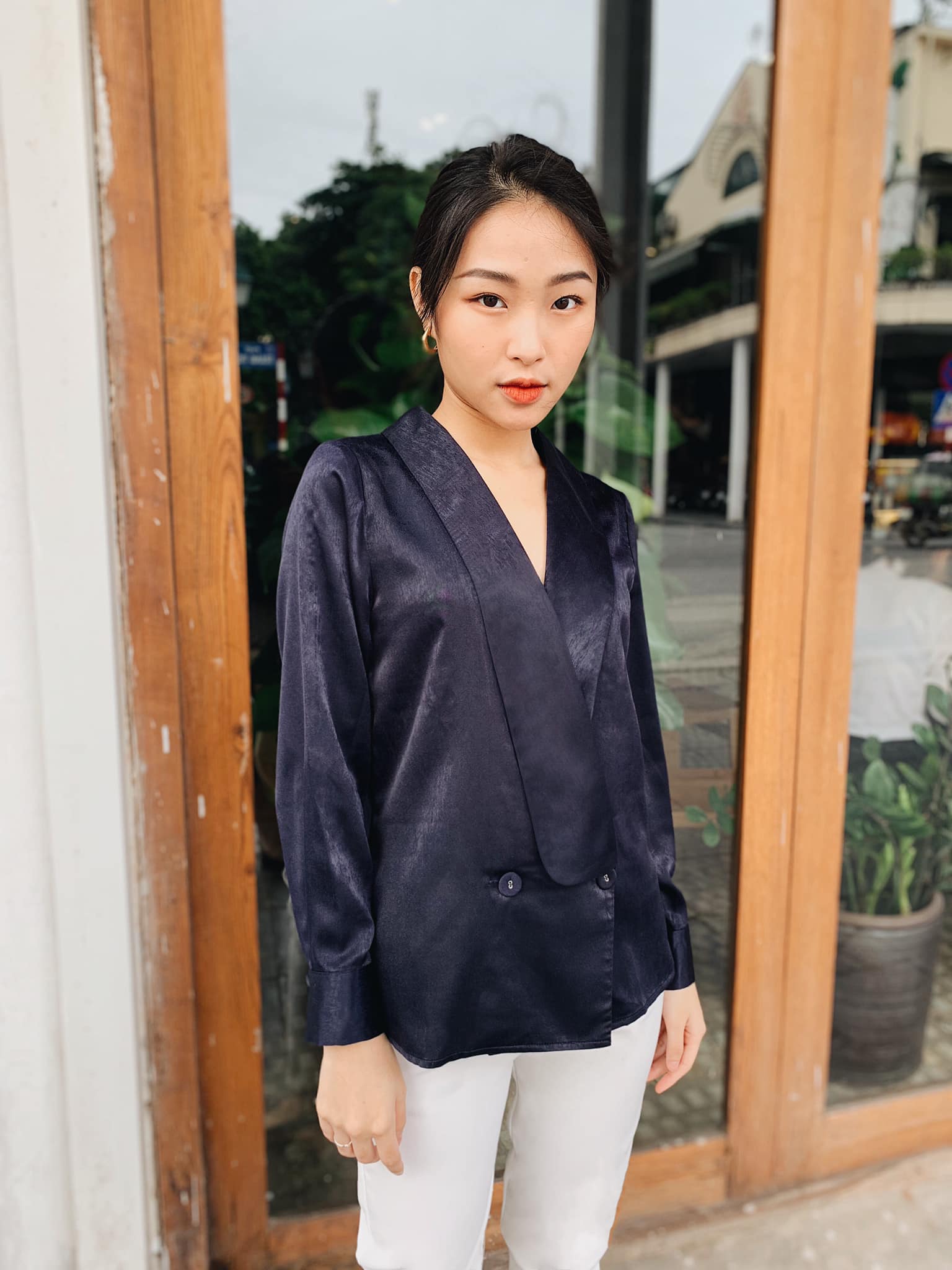 Áo cổ V nữ kiểu 2NDDATE TOP019N
