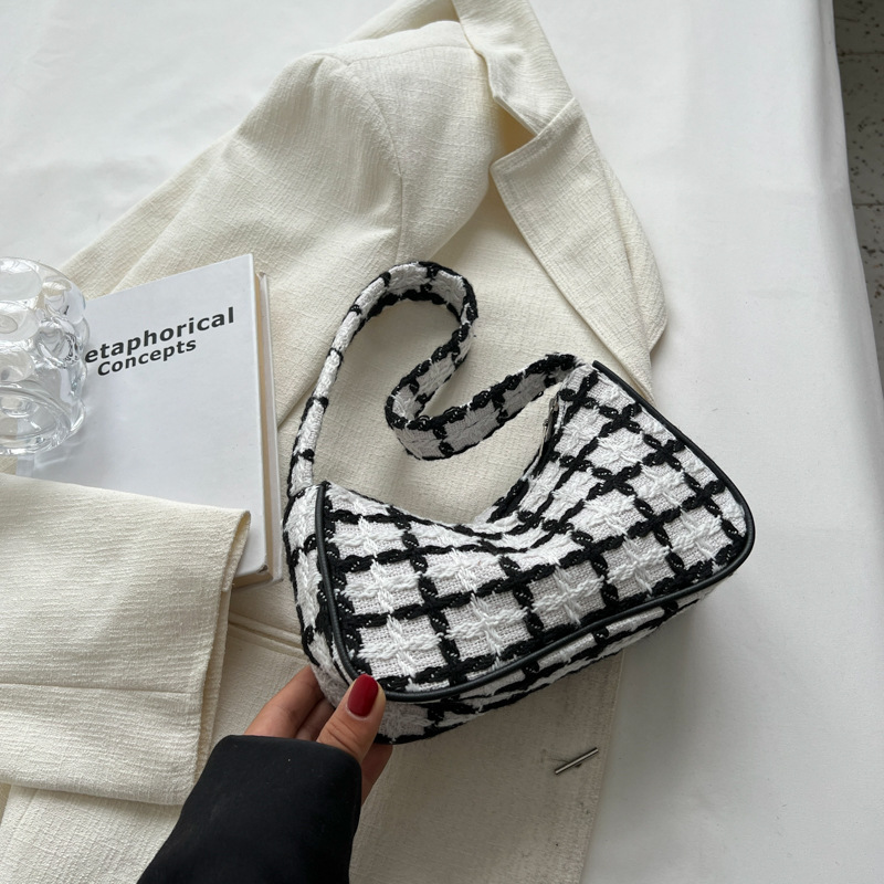 Deere Jack women's shoulder bag crossbody bag handbag women's bag Korean style plaid bag women's fashion hand shoulder bag texture commuter handbag small square bag