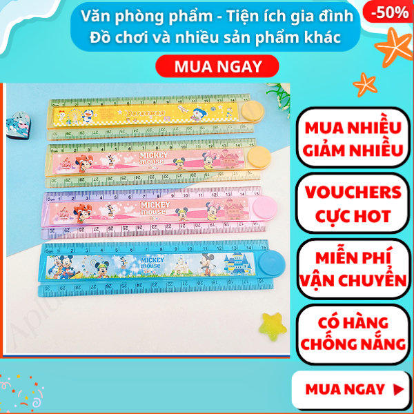 Combo 4 cây thước gấp học sinh , dụng cụ học tập ,dụng cụ học sinh ,Thước kẻ ,Thước đo , đồ dùng học tập, Aplusmart