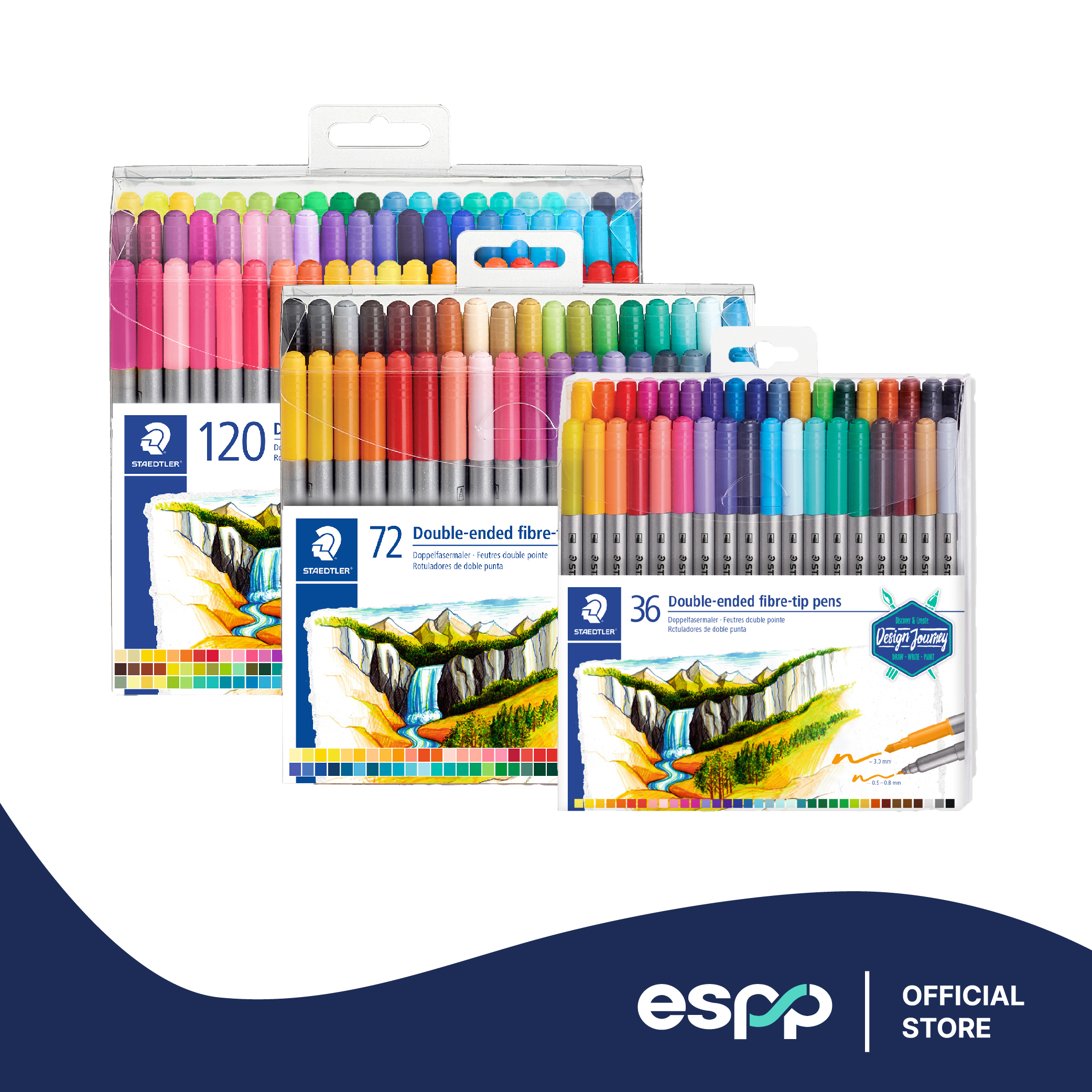 特別価格Staedtler Double Ended Markers, Assorted Bullet Tips, Assorted Colors, 36/Pack並行輸入 Staedtler Double-Ended Fiber-Tip Pen Sets