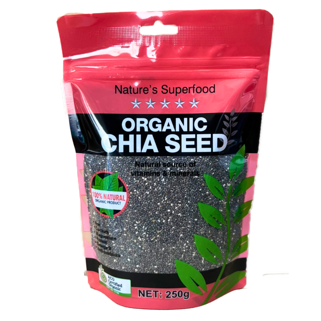 Hạt chia hữu cơ organic chia seed nature's superfood 250g chứa protein, canxi, omega 3 và chất xơ quatangme.com.vn