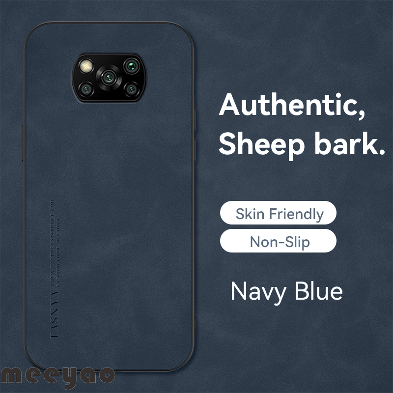 Case xiaomi poco x3nfc x3pro soft leather phone case authentic camera protection luxury sheep bark cover for m2007j20cg m2007j20ct m2102j20sg m2102j20si xiomi poco x3 nfc x3 pro
