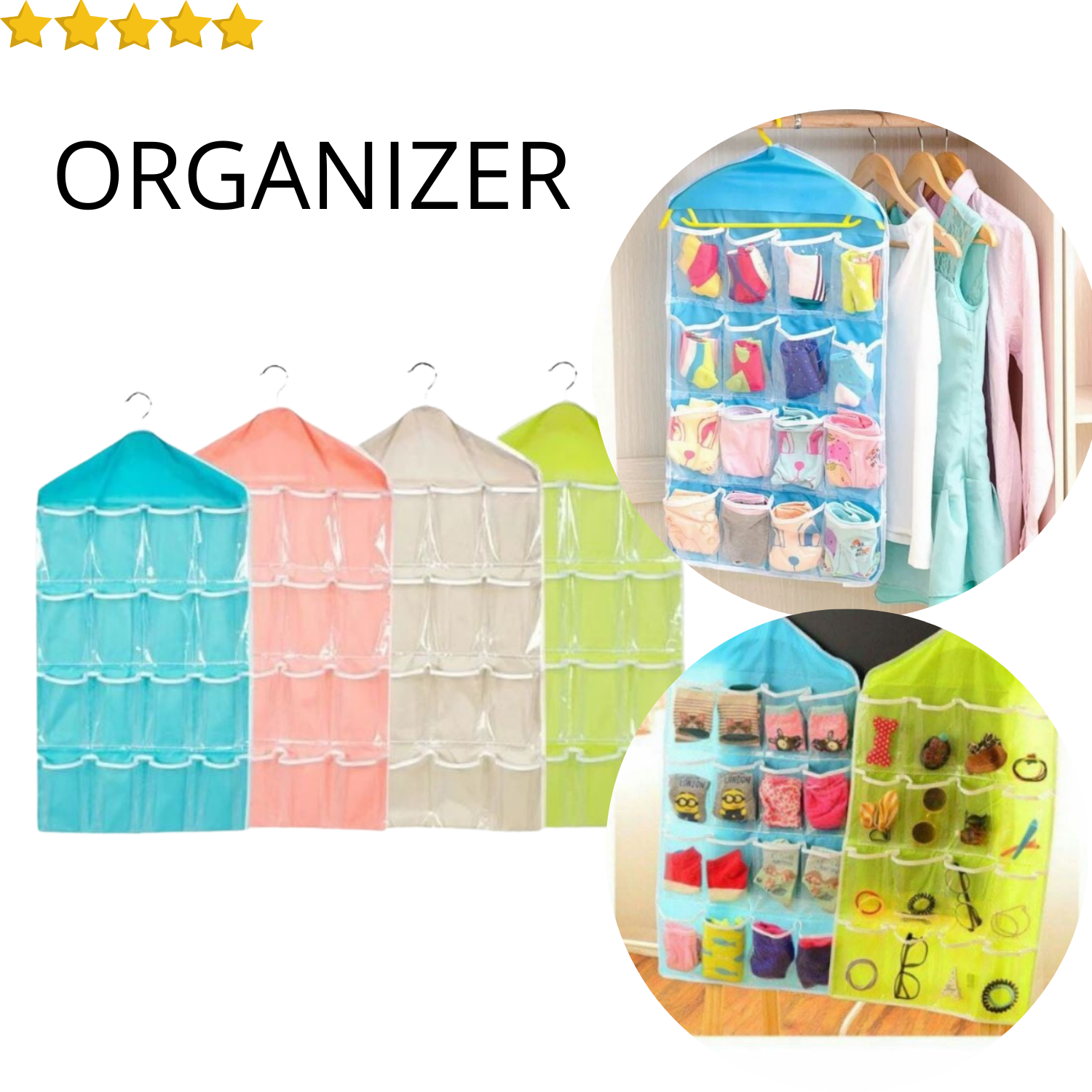 16 pockets hanging panty organizer, socks organizer, Organizer