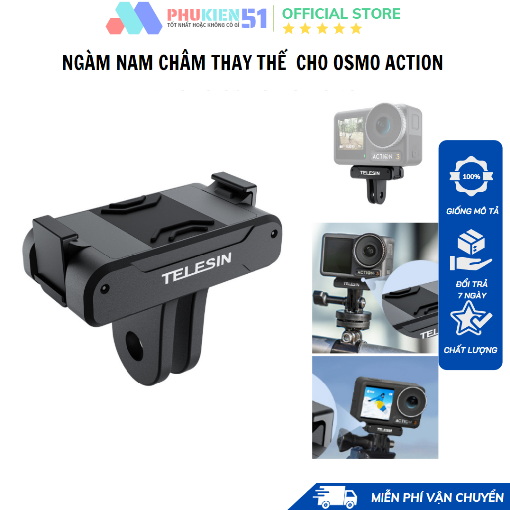 Khung hợp kim nhôm TELESIN bảo vệ Dji OSMO ACTION 3 4 Chuyên Dụng, cứng cáp