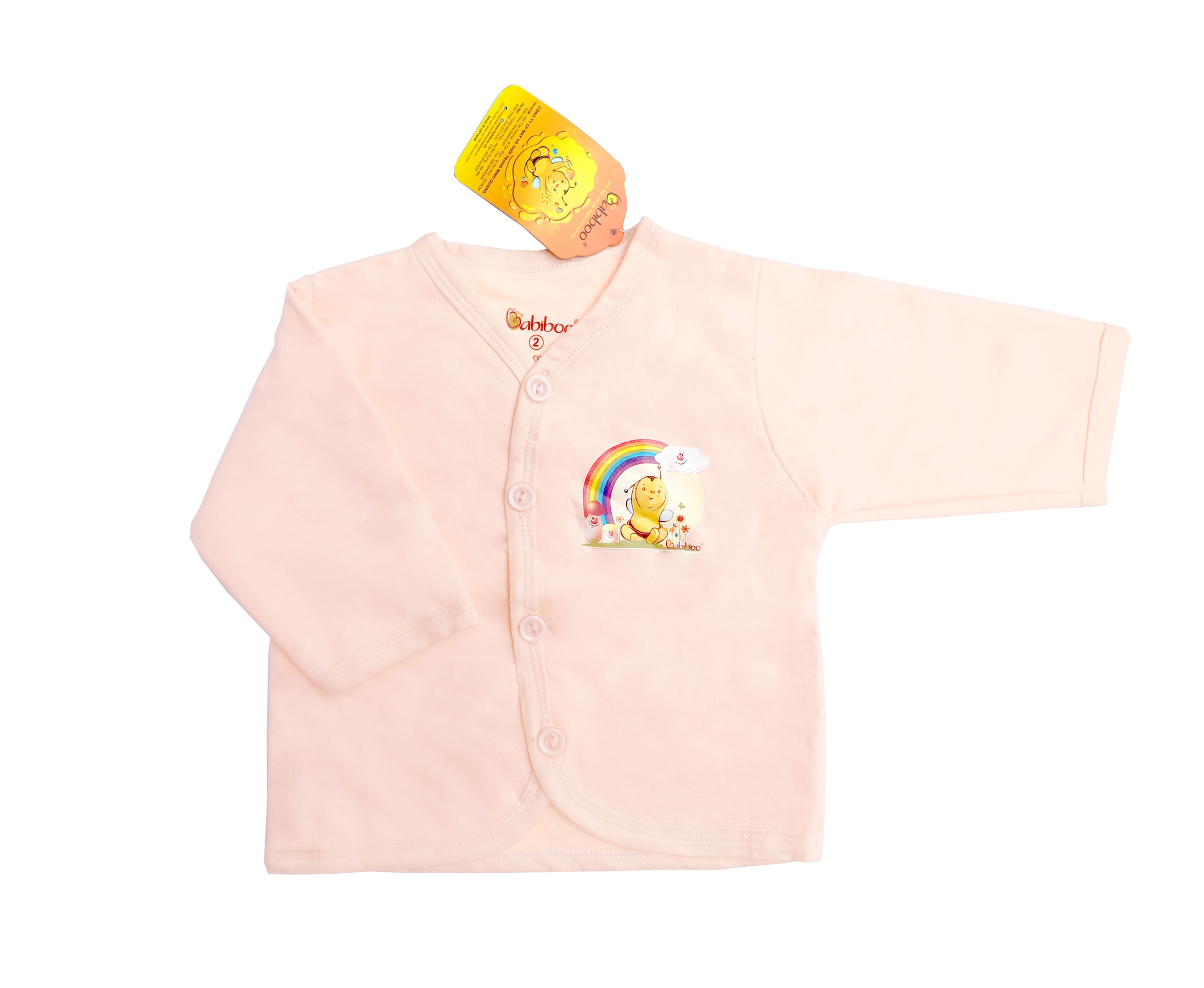 Áo sơ sinh cho bé babiboo áo cotton 2 lớp dày cho mùa đông bb66