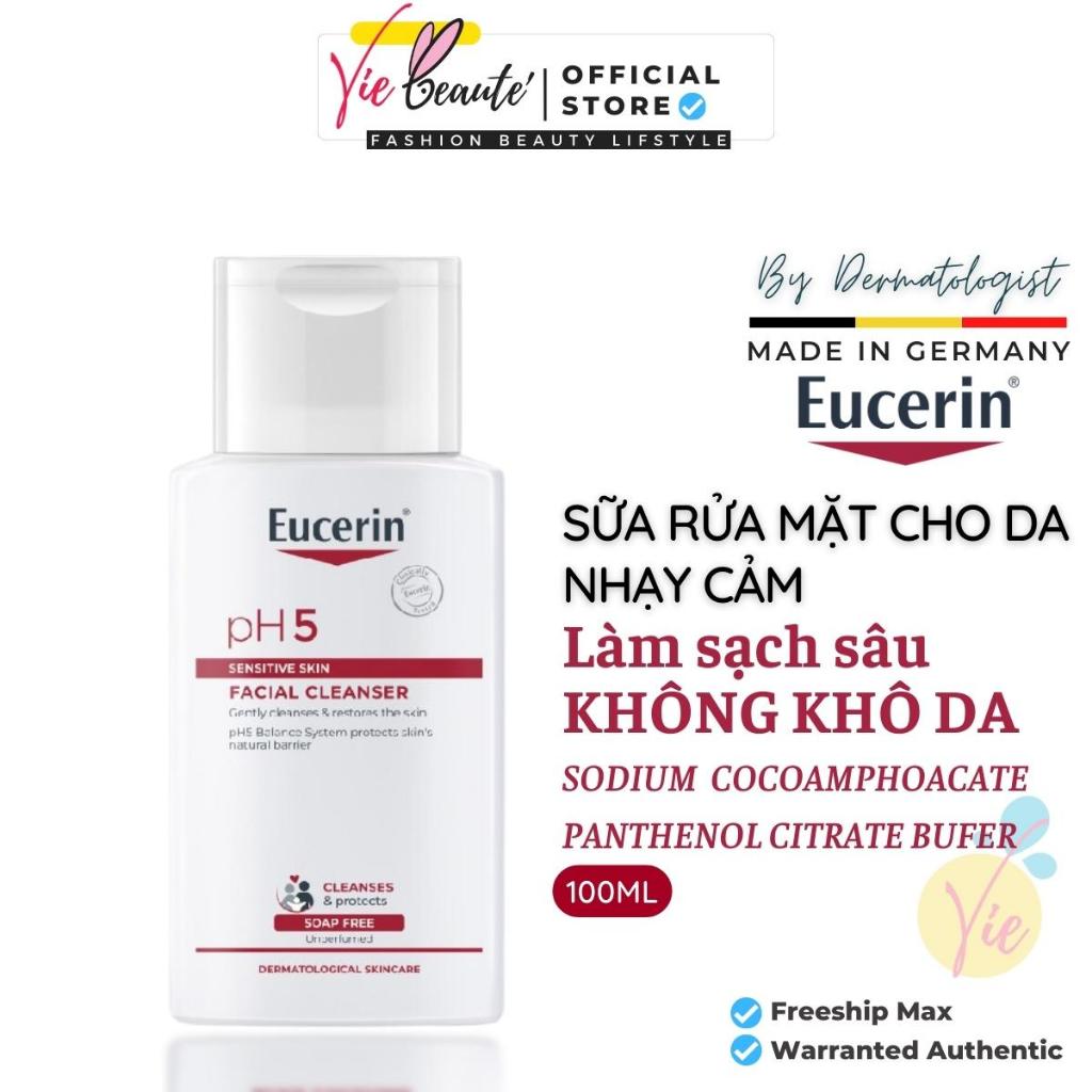 Sữa Rửa Mặt Eucerin pH5 Facial Cleanser Sensitive Skin làm sạch sâu cho da nhạy cảm, kích ứng