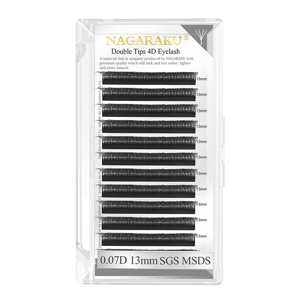 NAGARAKU Double Tips 4D W Shape Eyelash Extensions Premade Fans 8D Volume Bundle Lashes. 