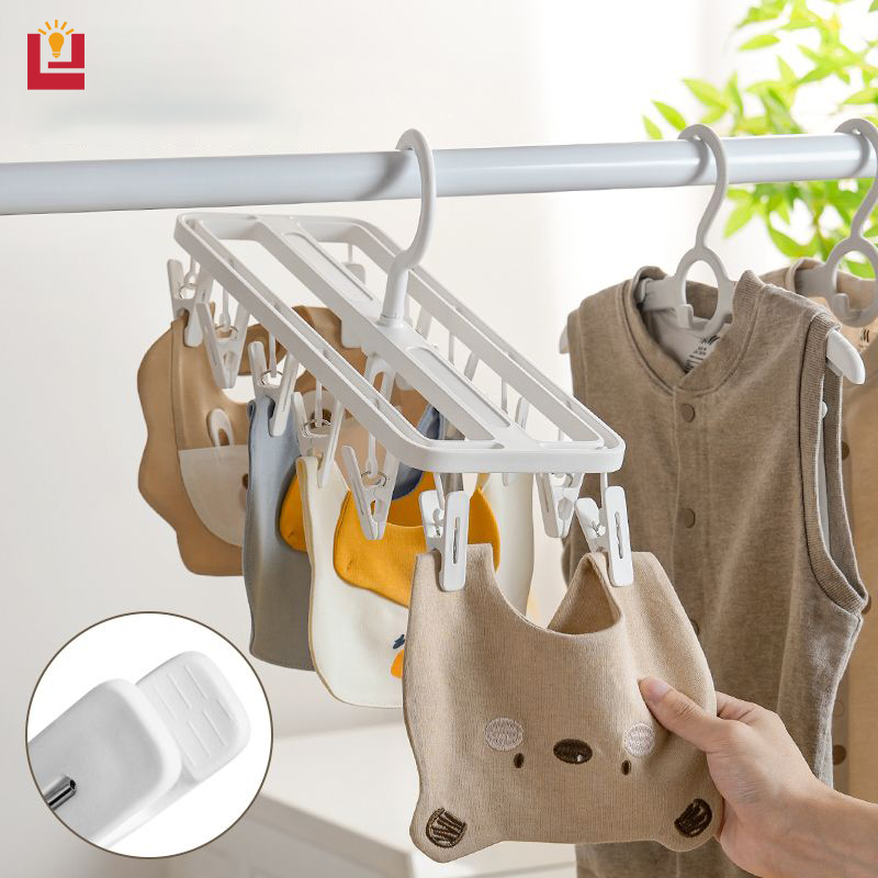 YONUO Thickened clothes drying rack, socks, underwear and clothes drying rack, student dormitory multi-clip folding essential multi-functional clothes drying rack
