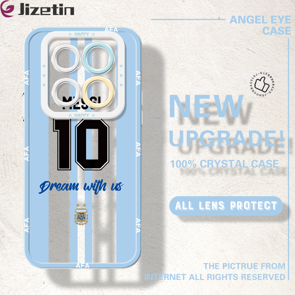 Jizetin for Redmi Note 14 4G 5G Note 14 Pro+ Poco X7 5G Back Cover Crystal Transparent Football Star For Boys Soft Full Camera Cover Protection Phone Cases. 