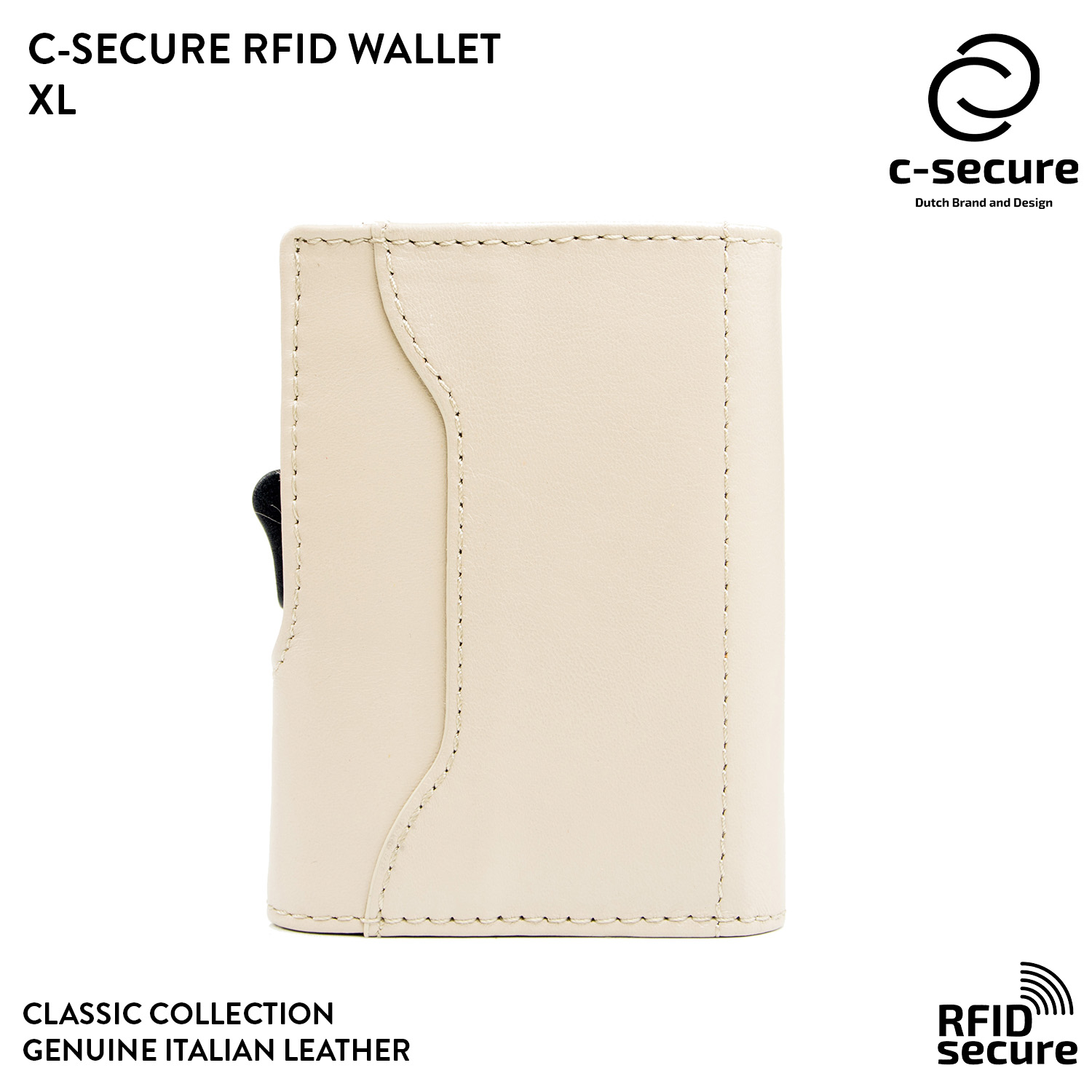 C-SECURE กระเป๋าใส่บัตร (RFID Protection) รุ่น Classic หนังวัวแท้ ขนาด ...