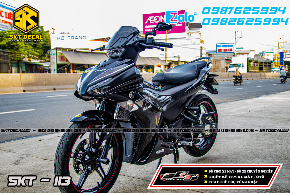 tem rời exciter 155 đen bạc phong cách zin 113