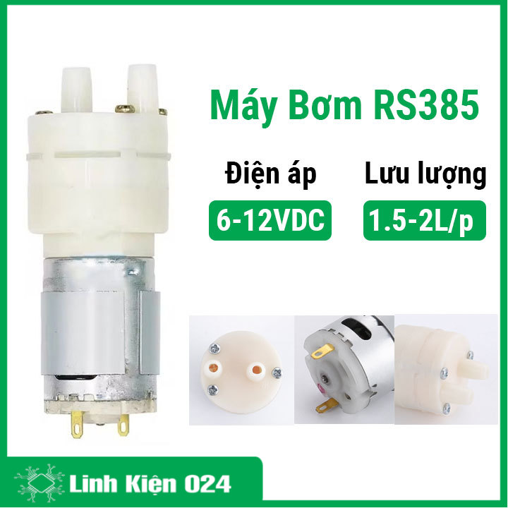 Máy bơm RS385 6-12VDC lưu lượng 1.5-2L/min