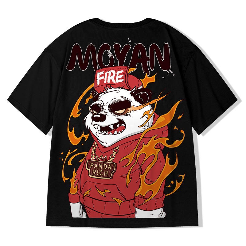 Áo Thun New men's T-shirt Japanese trendy streetwear hip-hop T-shirt couple T-shirt youth Baju t-shirt lelaki